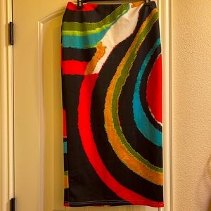 Abstract Multicolor Pencil Skirt